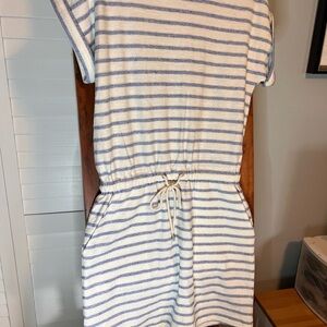 Lou & Grey Blue and White Striped Dress